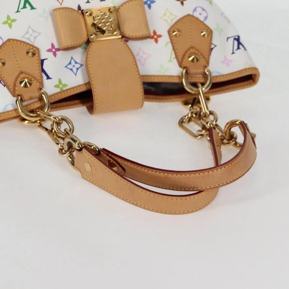 LOUIS VUITTON Monogram Multicolor Annie MM Tote Bag White M40307 LV Auth PP437AM - Picture 8 of 16